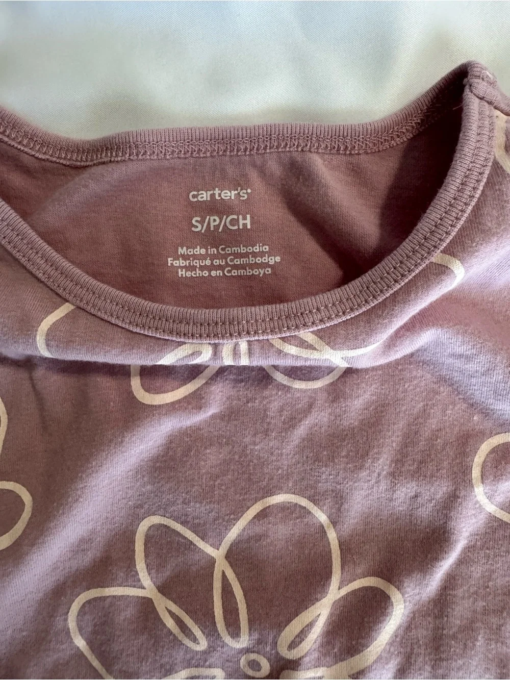Carter's Dusty Mauve Floral Ruffle Hem Long-Sleeve Tee